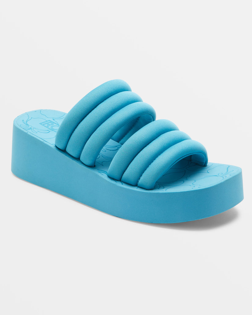 Women Roxy® Totally Tubular Slide Sandals Light Turquoise | EPSV-65749