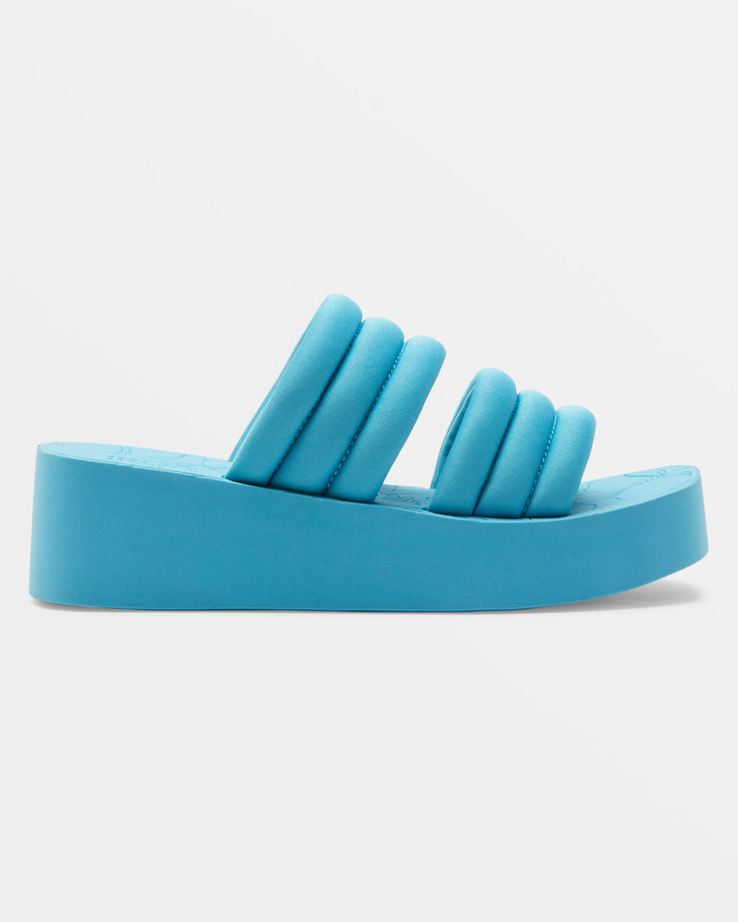 Women Roxy® Totally Tubular Slide Sandals Light Turquoise | EPSV-65749