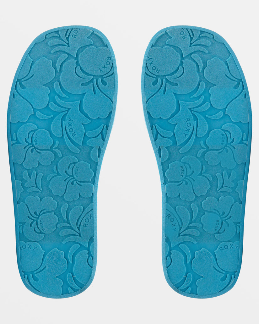 Women Roxy® Totally Tubular Slide Sandals Light Turquoise | EPSV-65749