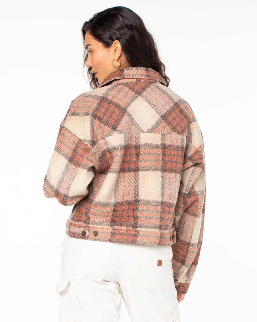 Women Roxy® Township Plaid Jackets Apricot | GERN-13625