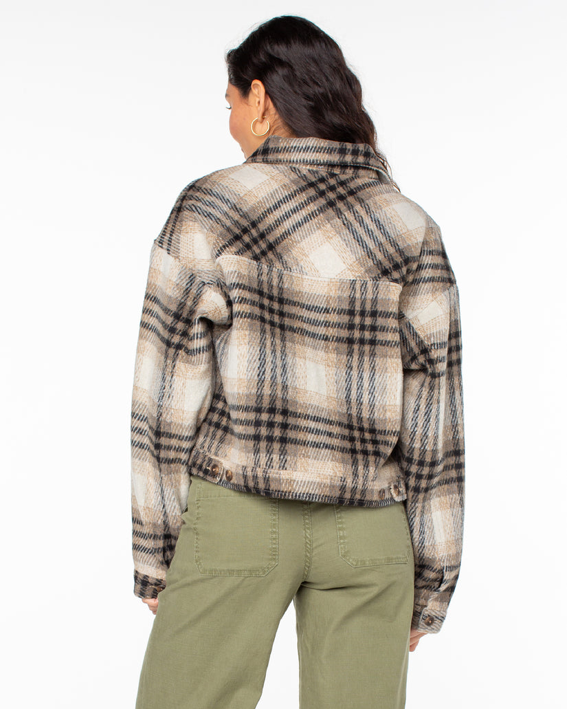 Women Roxy® Township Plaid Jackets Grey Brown | WZKI-61584