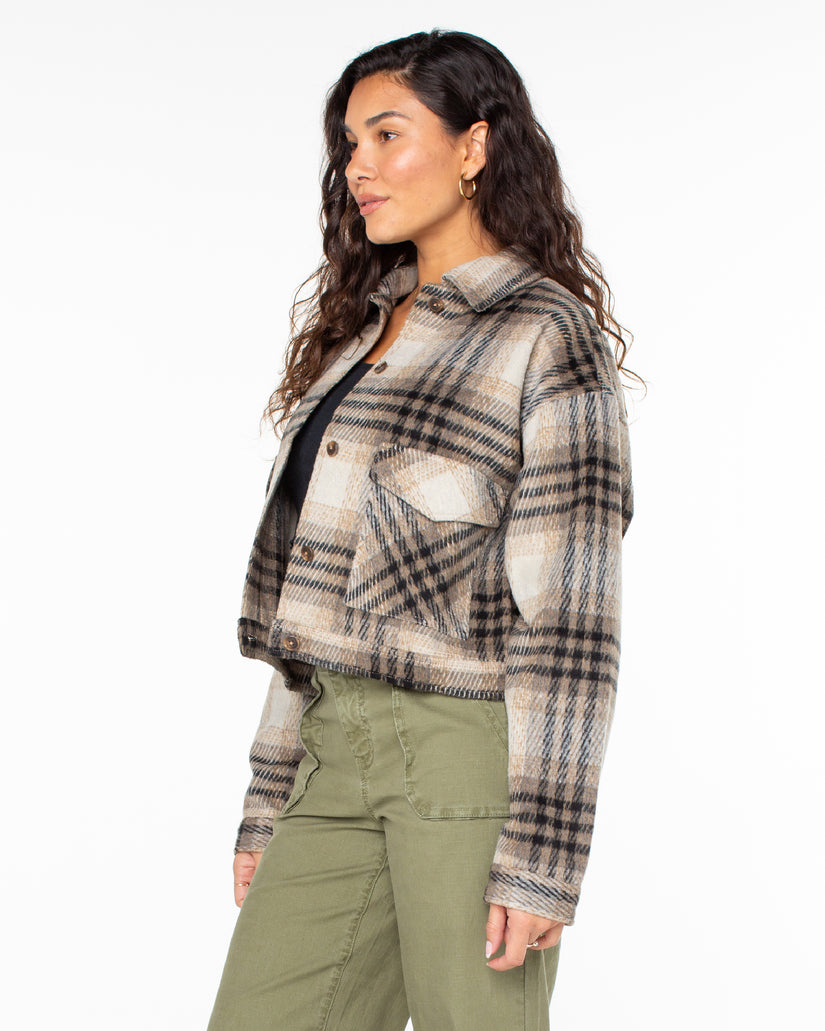 Women Roxy® Township Plaid Jackets Grey Brown | WZKI-61584