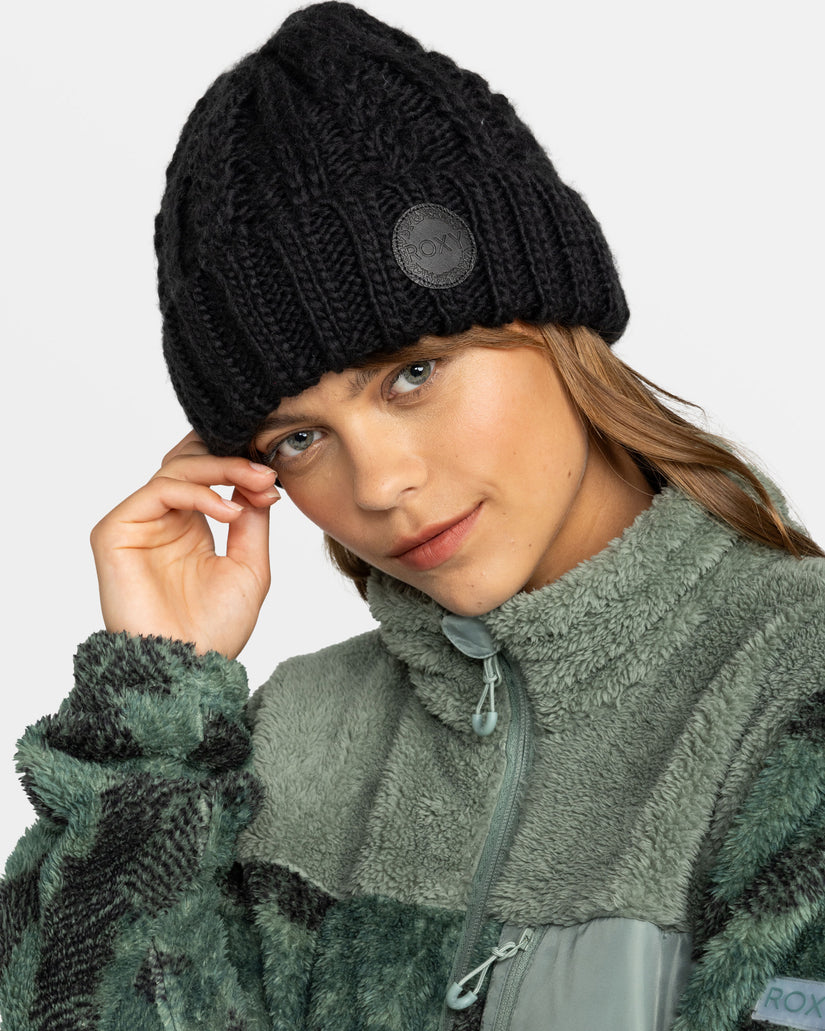 Women Roxy® Tram Cuff Beanie Black | SUDY-73281