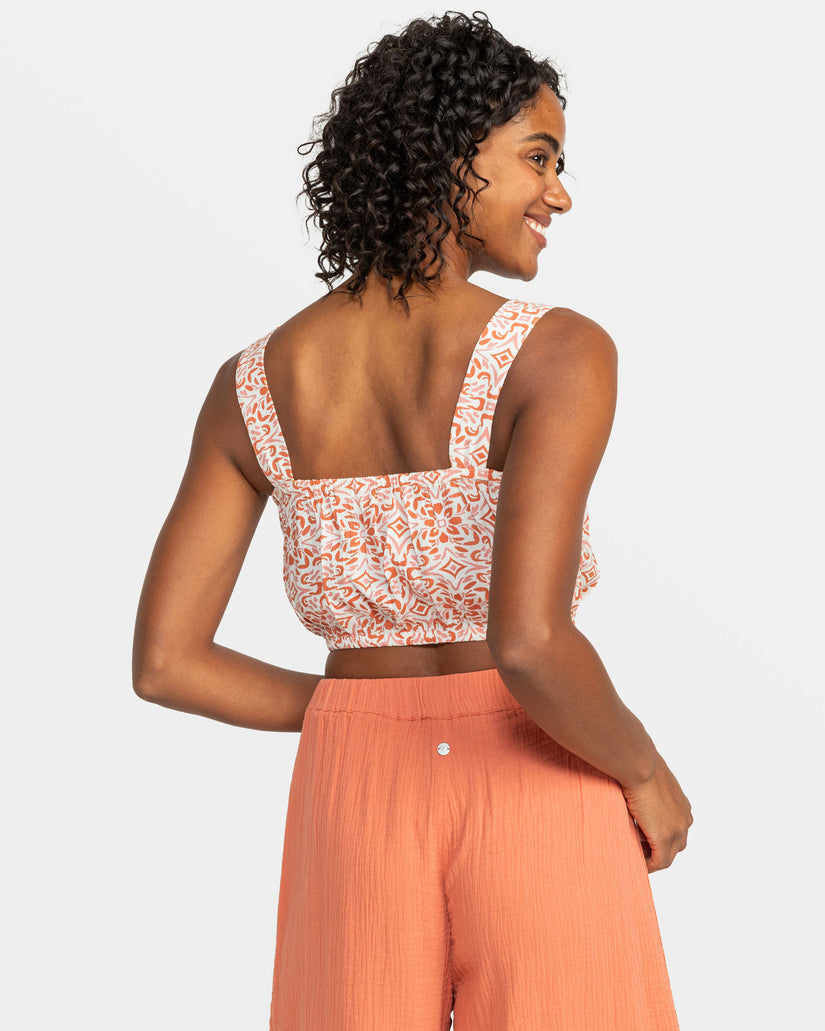 Women Roxy® Villa Woven Crop Tank Top Pink | GAEZ-43672