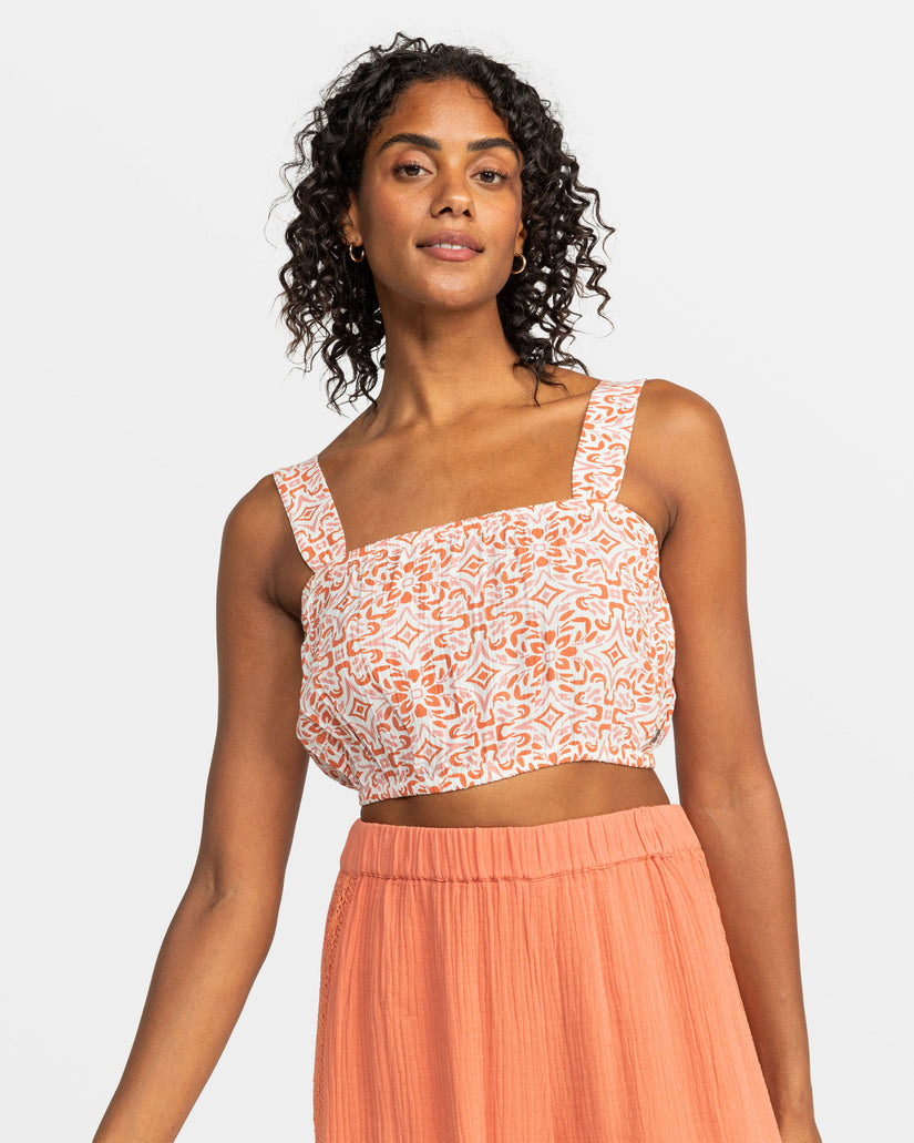 Women Roxy® Villa Woven Crop Tank Top Pink | GAEZ-43672