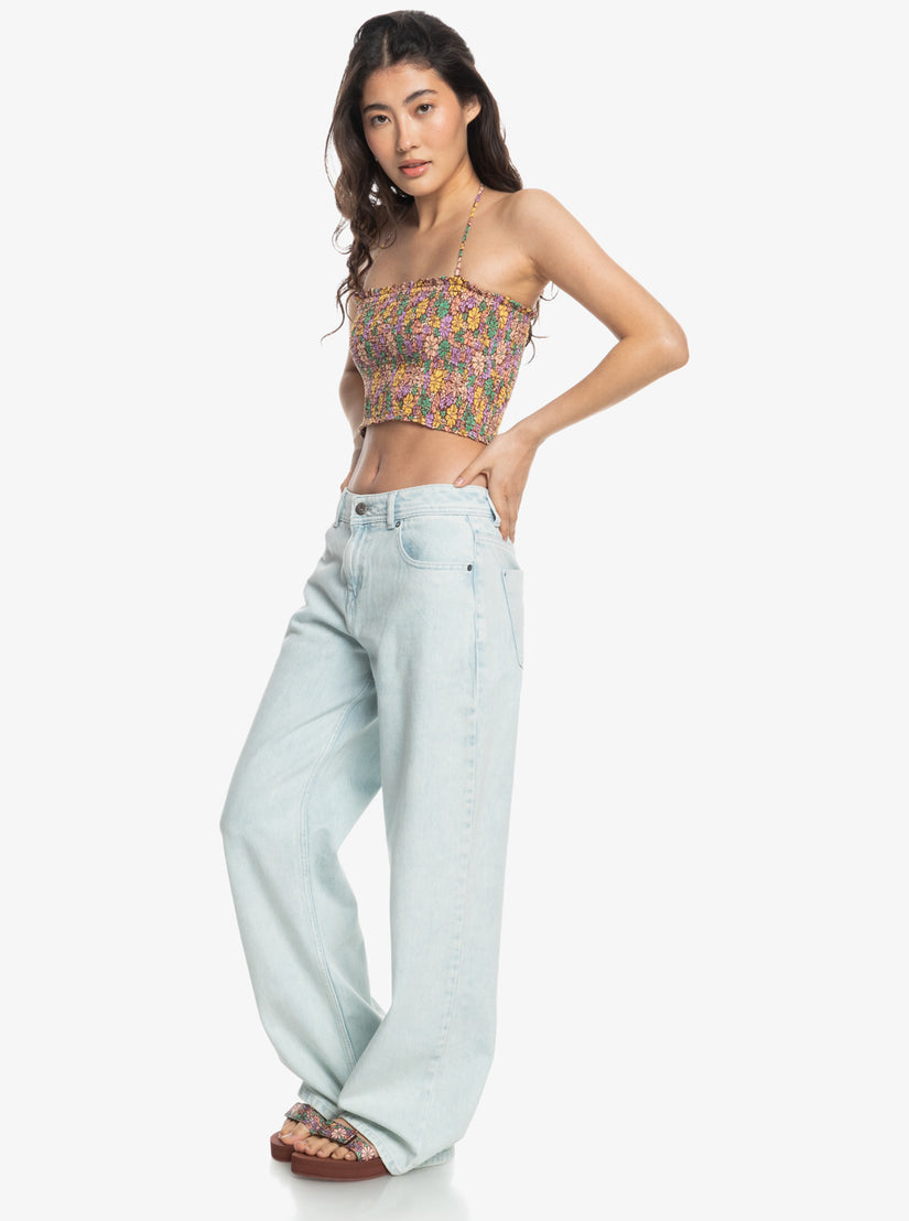 Women Roxy® Warm Waters Ruched Bandeau Tops Multicolor | AGCF-71325