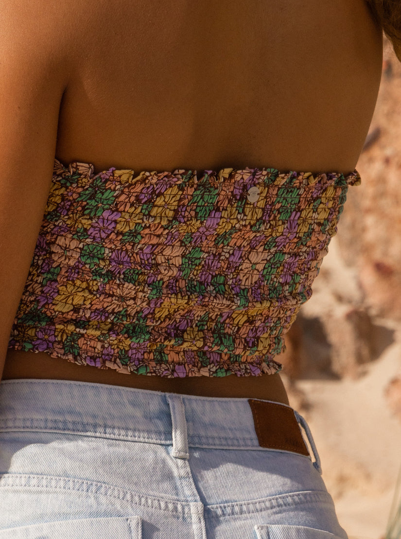 Women Roxy® Warm Waters Ruched Bandeau Tops Multicolor | AGCF-71325