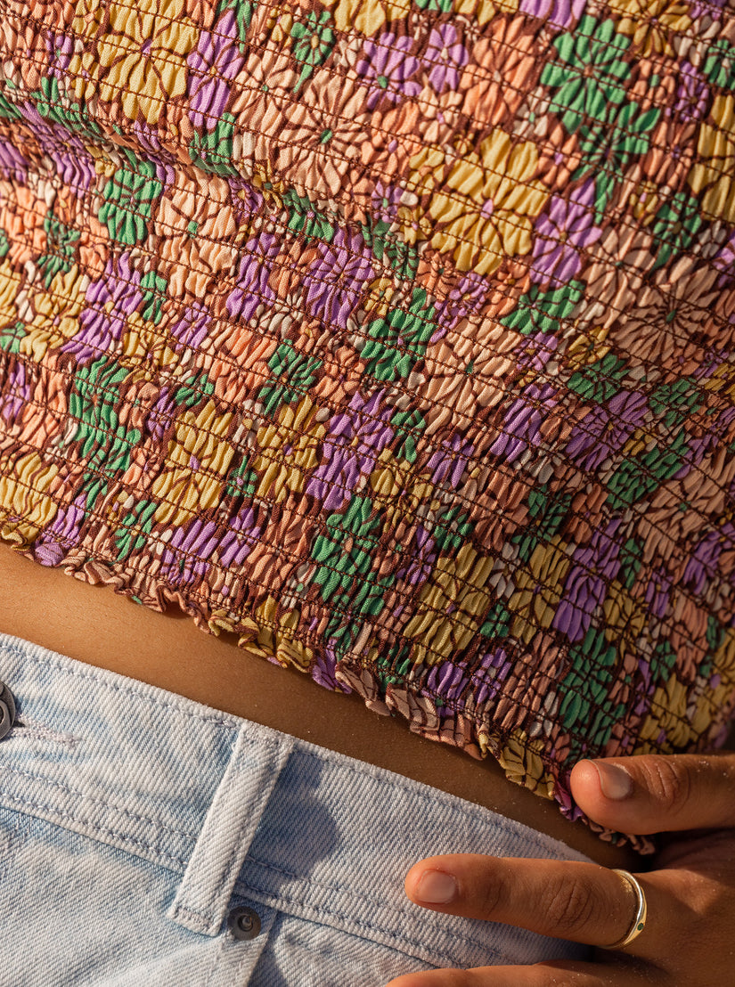 Women Roxy® Warm Waters Ruched Bandeau Tops Multicolor | AGCF-71325