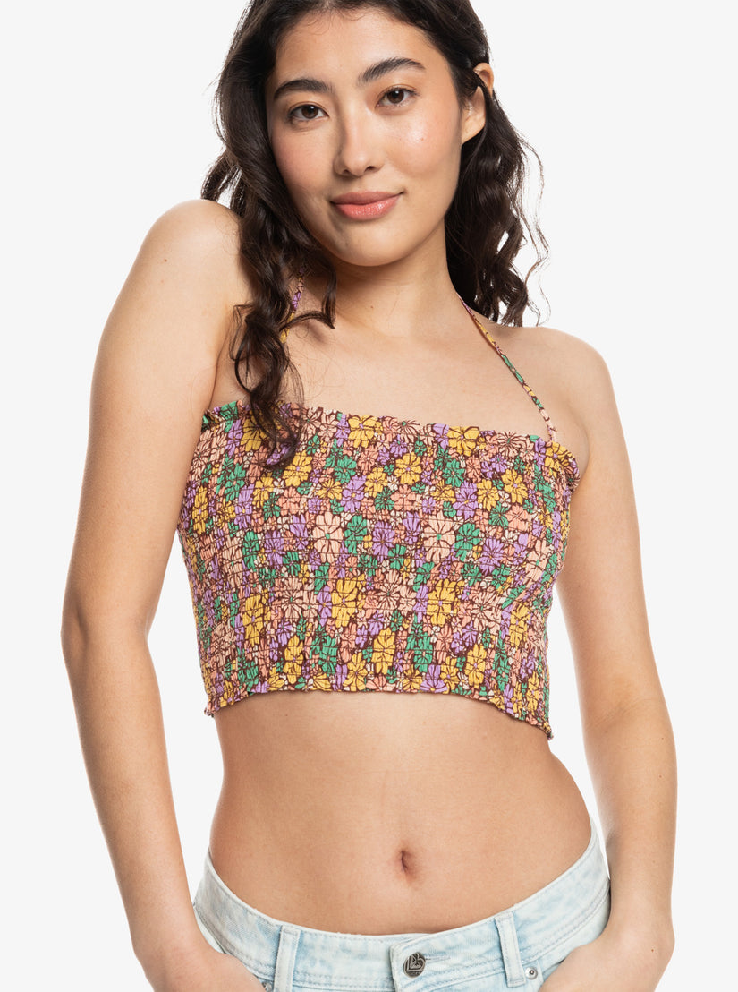 Women Roxy® Warm Waters Ruched Bandeau Tops Multicolor | AGCF-71325