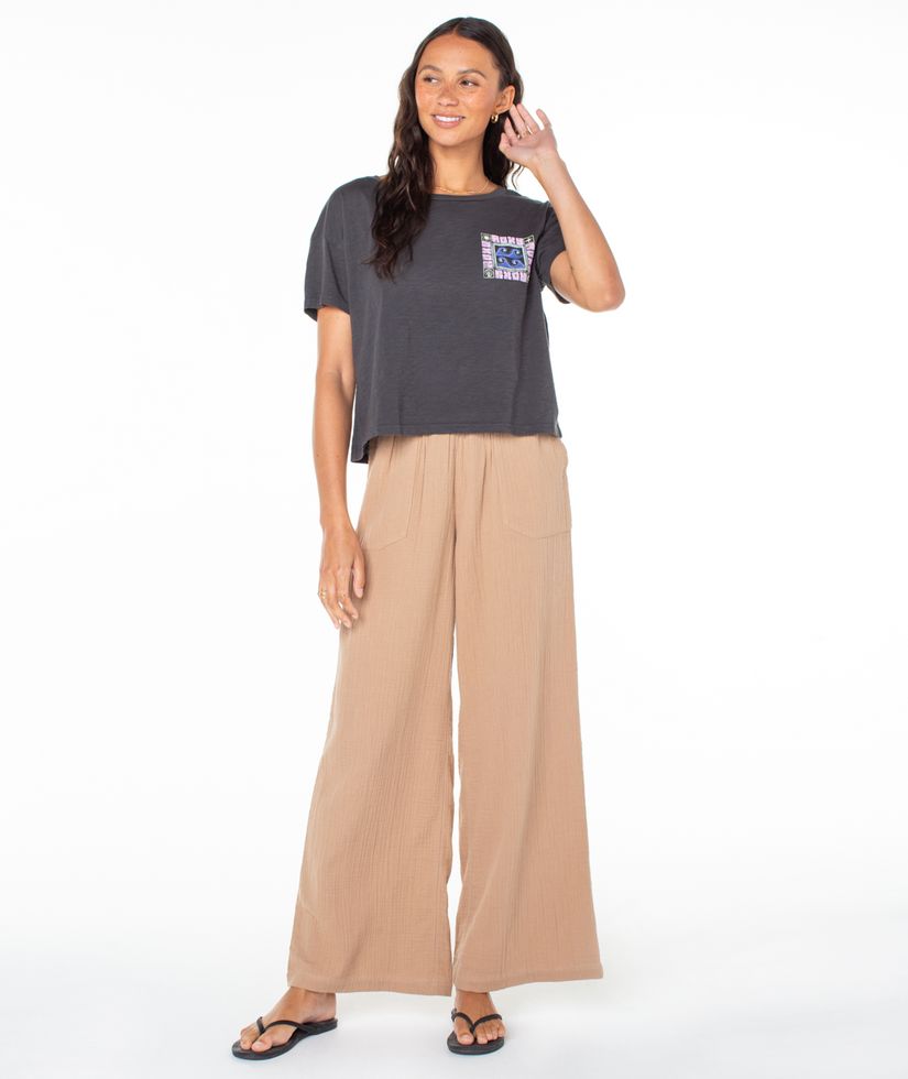 Women Roxy® Wave Block T-Shirt Dark Grey | OIRD-74682