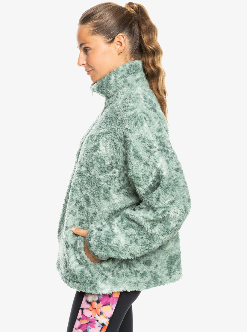 Women Roxy® Waves Of Warmth Half-Zip Fleece Green | NVCM-31590