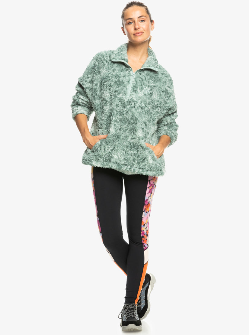 Women Roxy® Waves Of Warmth Half-Zip Fleece Green | NVCM-31590