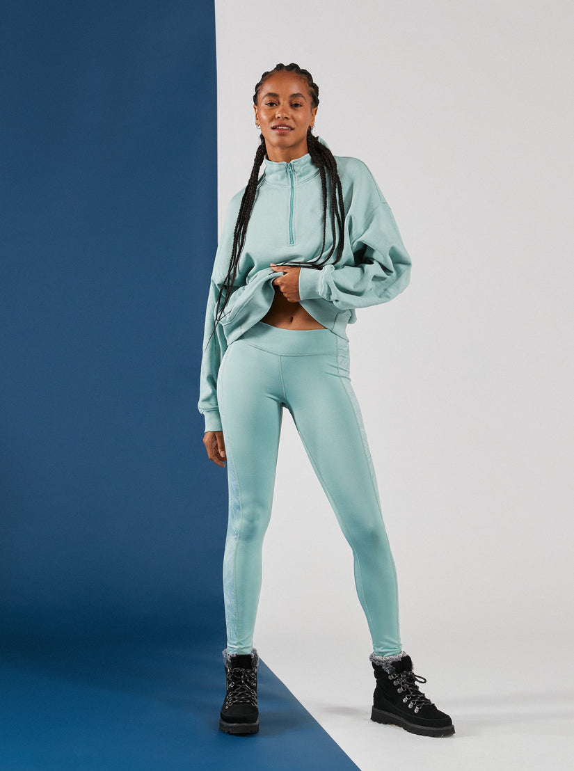 Women Roxy® Waves Of Warmth Half-Zip Fleece Green | NVCM-31590