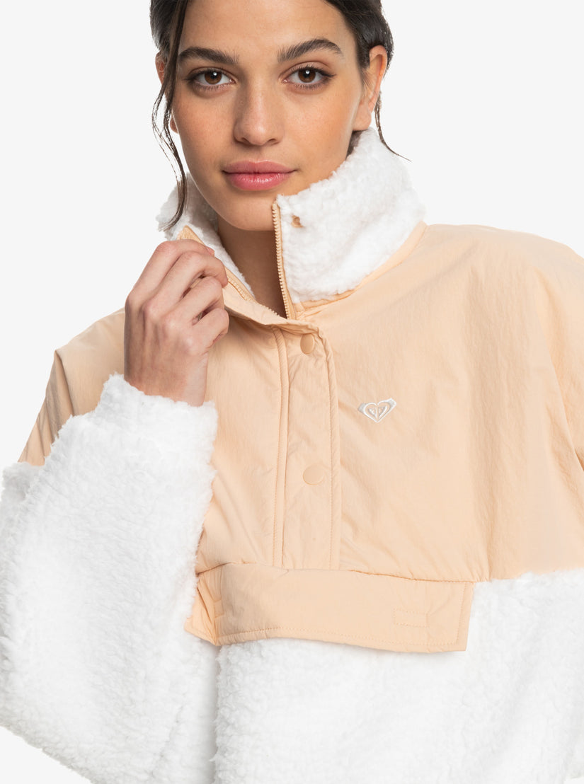 Women Roxy® Waves Of Warmth Half-Zip Mock Neck Fleece Jackets White | RVZE-70914
