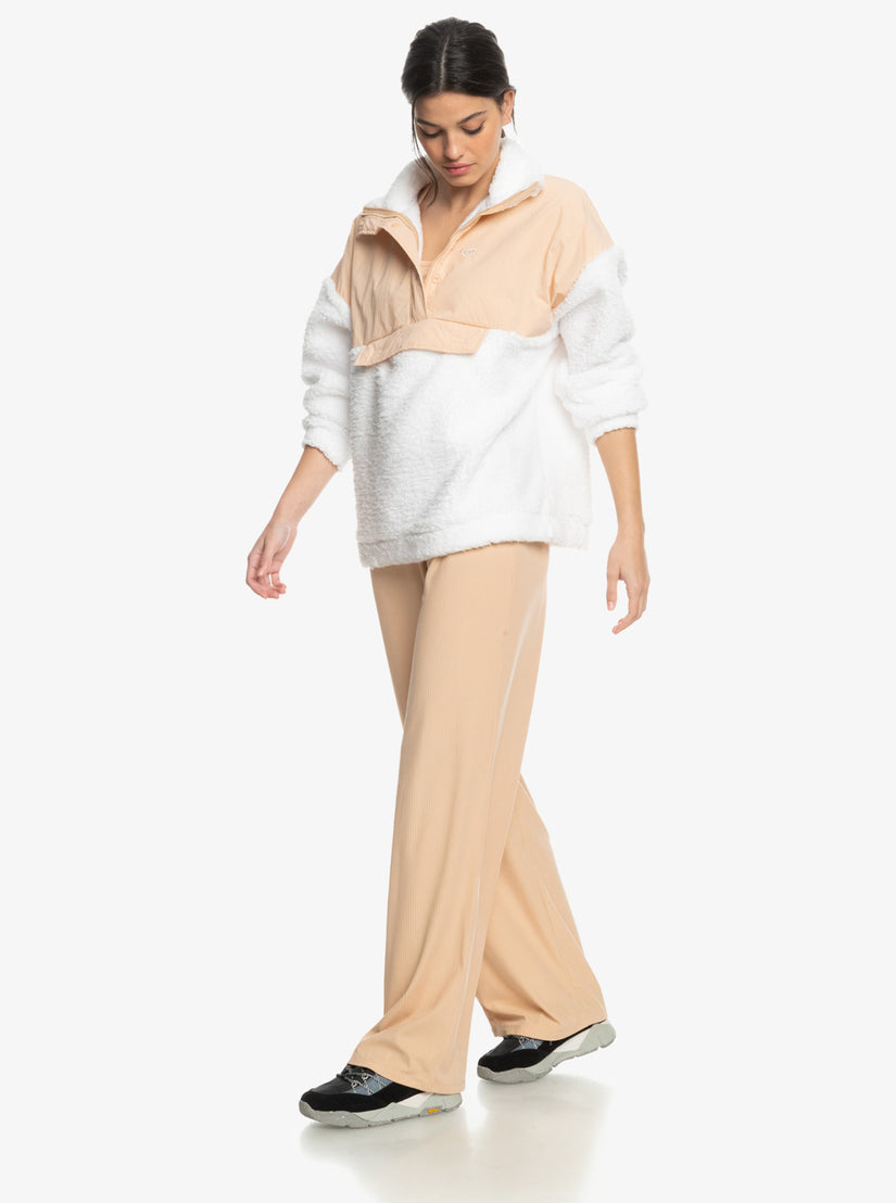 Women Roxy® Waves Of Warmth Half-Zip Mock Neck Fleece Jackets White | RVZE-70914