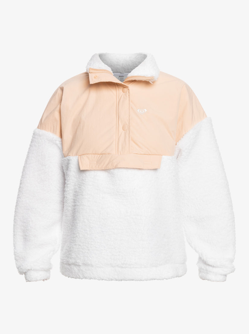 Women Roxy® Waves Of Warmth Half-Zip Mock Neck Fleece Jackets White | RVZE-70914