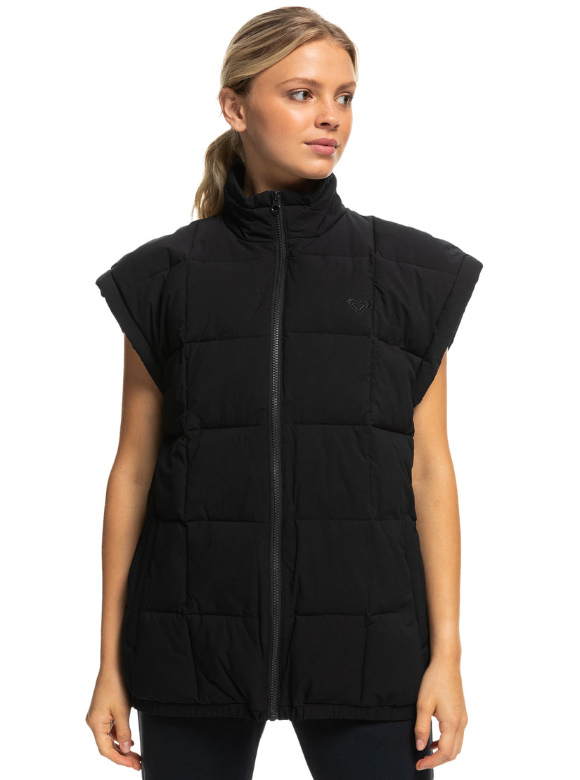 Women Roxy® Waves Of Warmth Quilted Vest Dark Grey | ANQW-15230