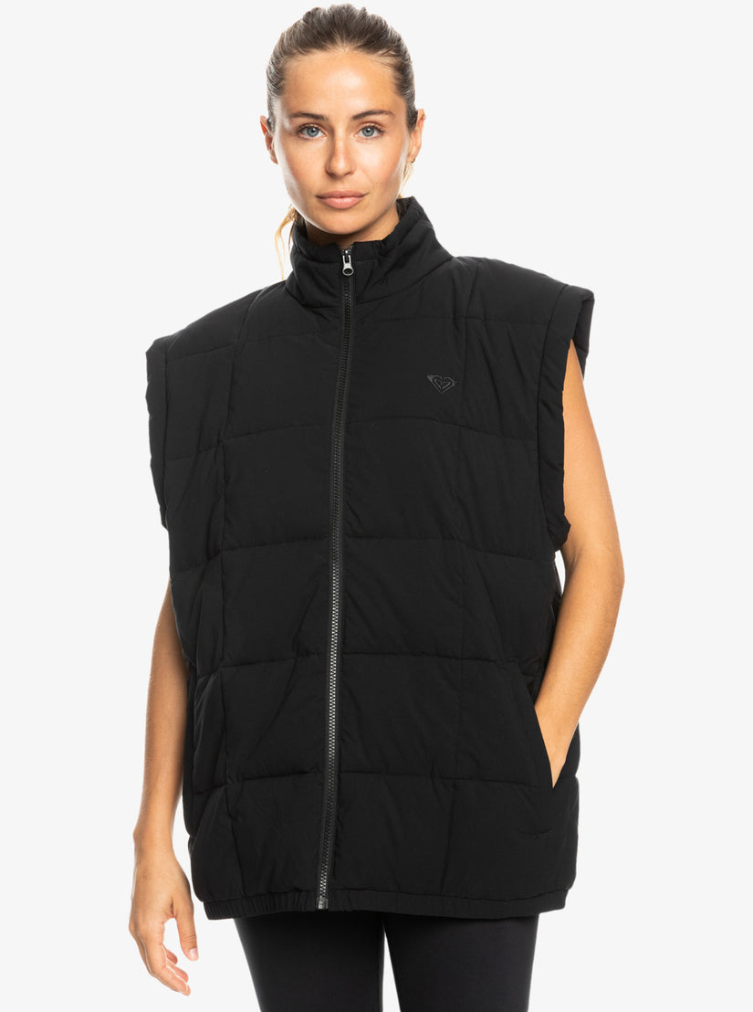 Women Roxy® Waves Of Warmth Quilted Vest Dark Grey | ANQW-15230