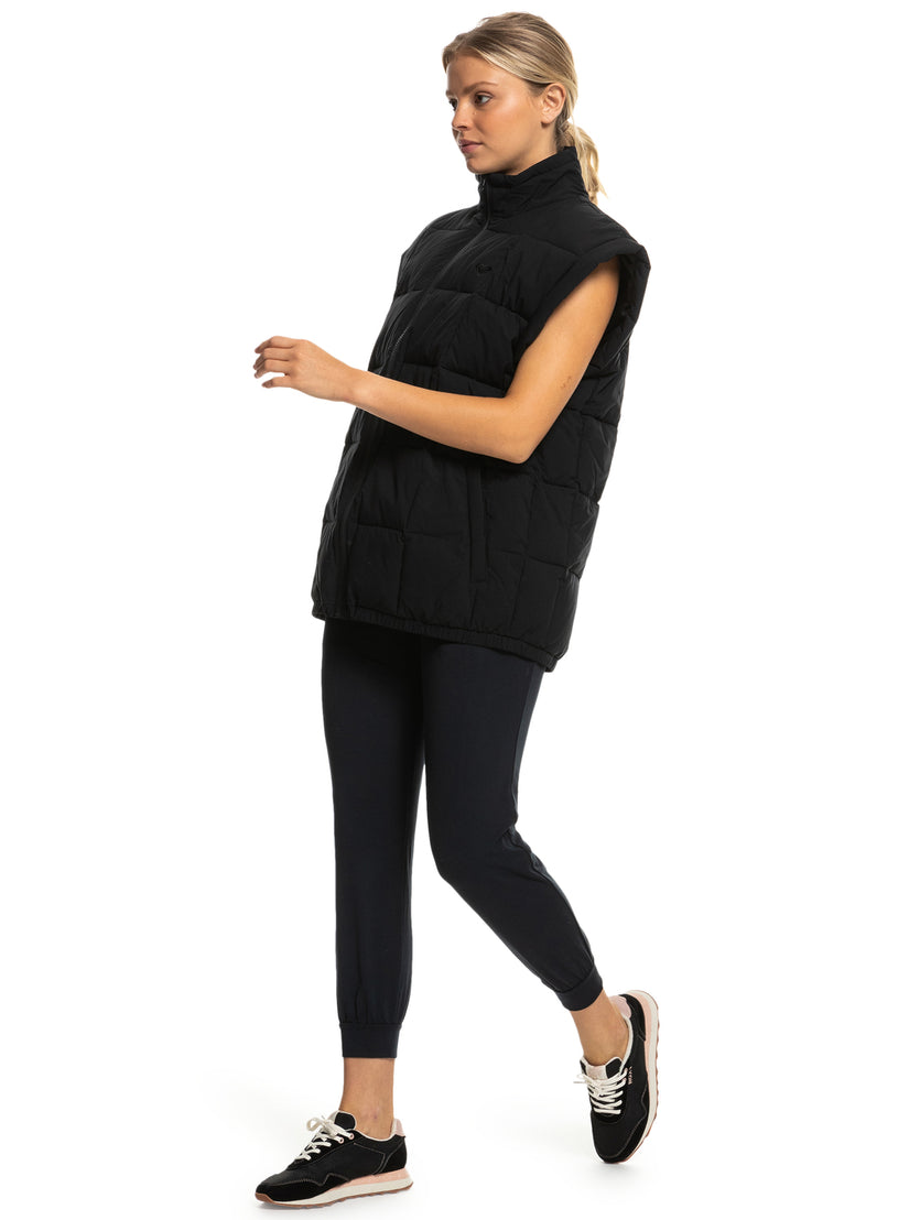 Women Roxy® Waves Of Warmth Quilted Vest Dark Grey | ANQW-15230