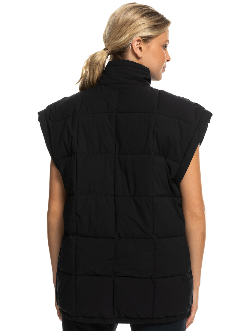 Women Roxy® Waves Of Warmth Quilted Vest Dark Grey | ANQW-15230
