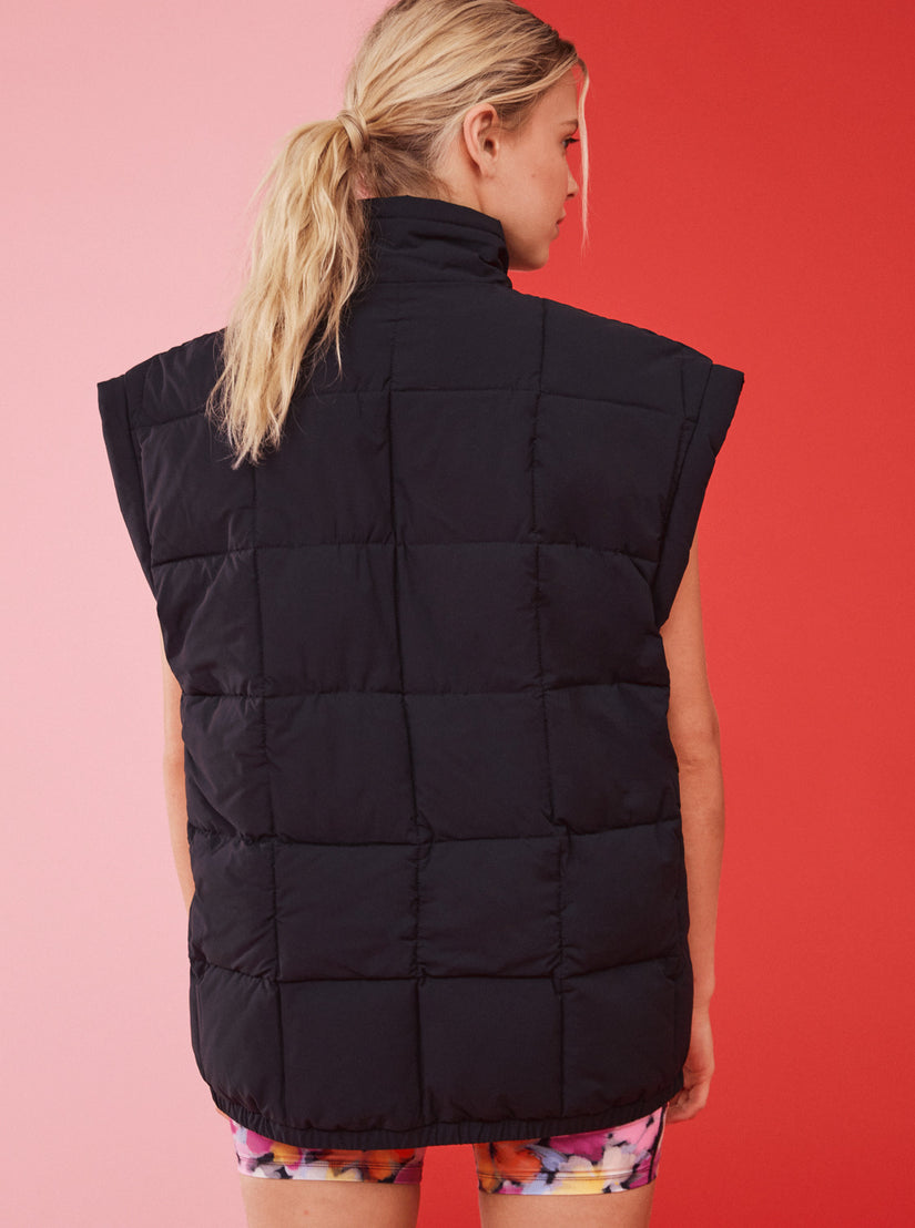 Women Roxy® Waves Of Warmth Quilted Vest Dark Grey | ANQW-15230