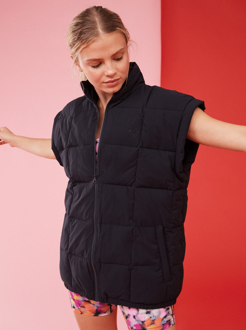 Women Roxy® Waves Of Warmth Quilted Vest Dark Grey | ANQW-15230