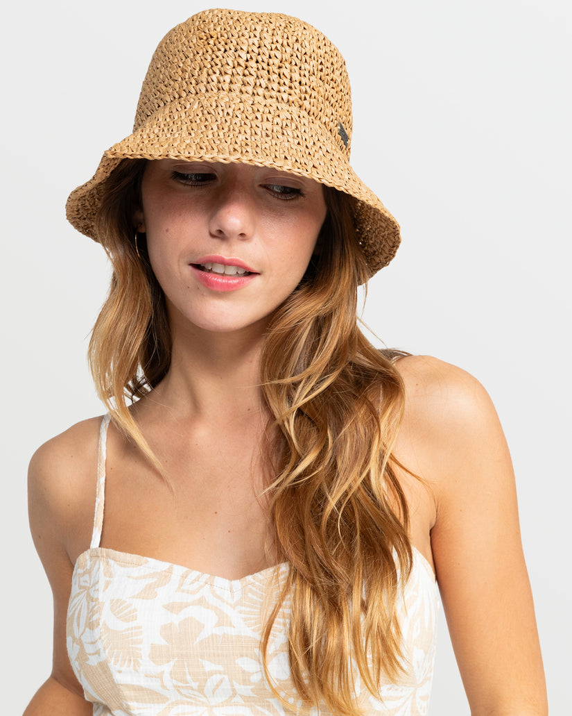 Women Roxy® Waves Song Woven Bucket Hats Beige | BSNI-28536