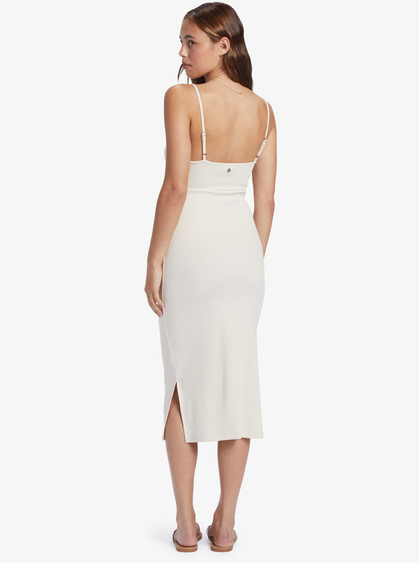 Women Roxy® Wavey Baby Rib Knit Dress White | BIPW-30451