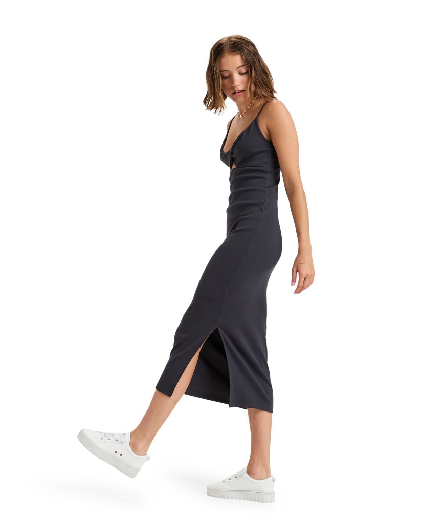 Women Roxy® Wavey Lady Midi Dress Black | RQVG-91756