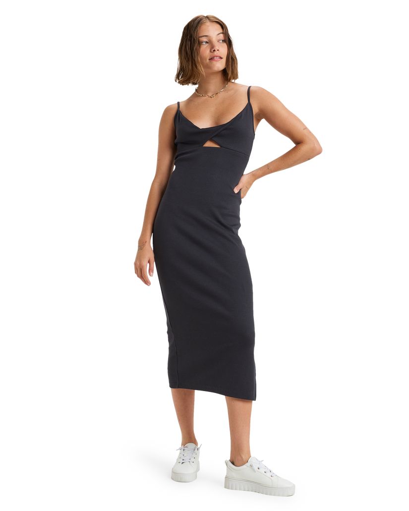 Women Roxy® Wavey Lady Midi Dress Black | RQVG-91756