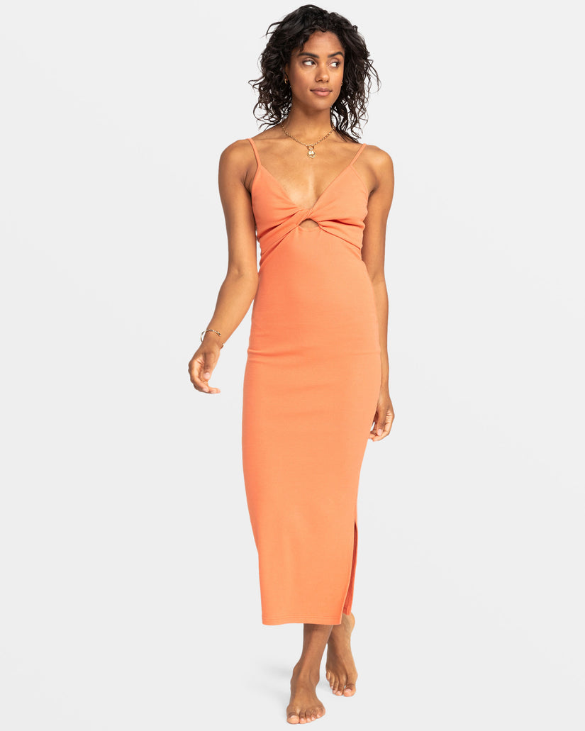 Women Roxy® Wavey Lady Midi Dress Orange | VNOA-89463