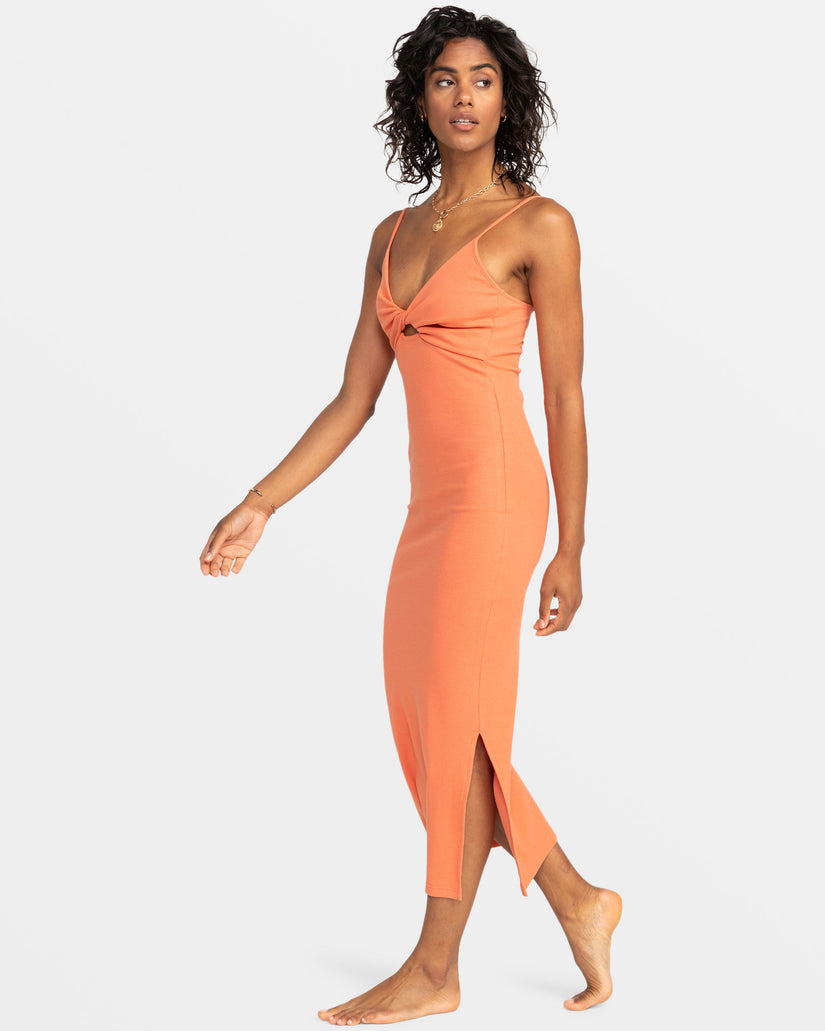 Women Roxy® Wavey Lady Midi Dress Orange | VNOA-89463