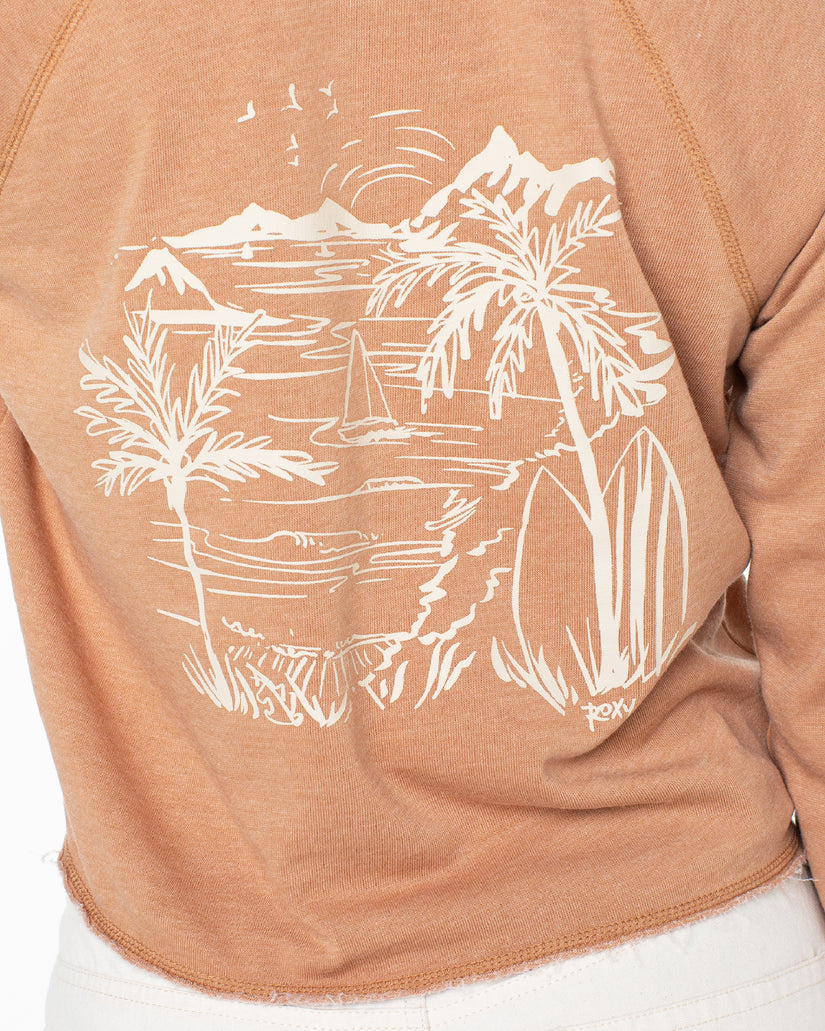 Women Roxy® We Arrived Cropped Hoodie Brown | IOSF-61592