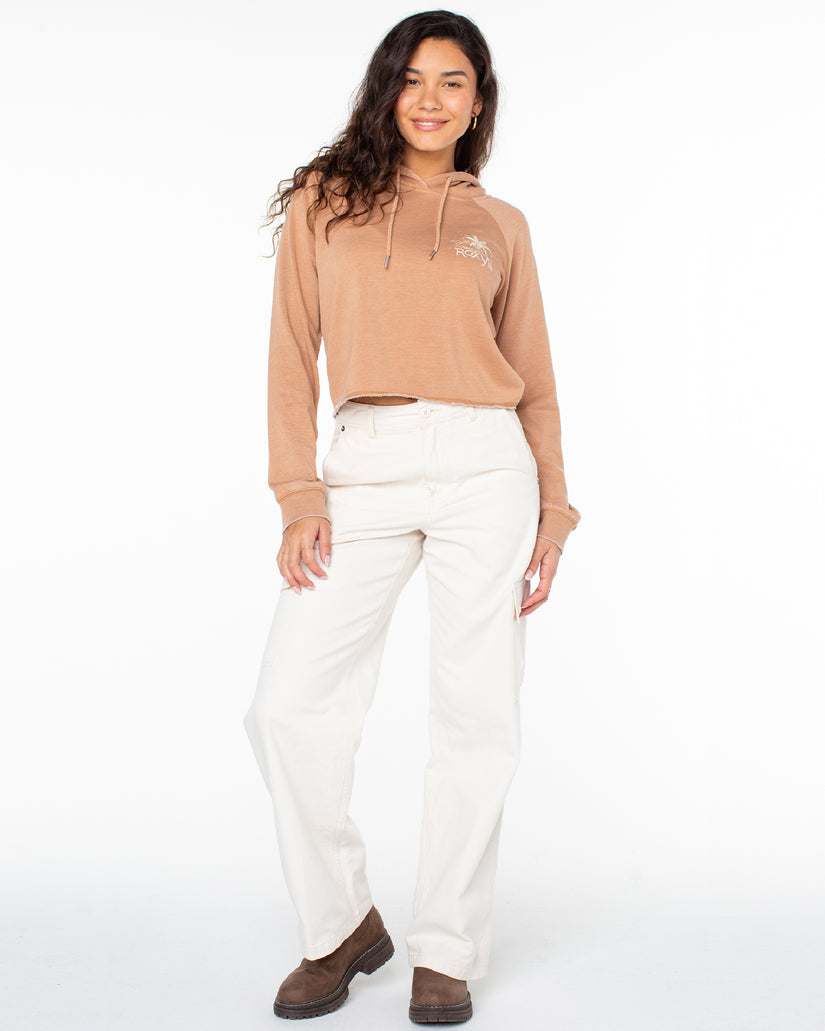 Women Roxy® We Arrived Cropped Hoodie Brown | IOSF-61592