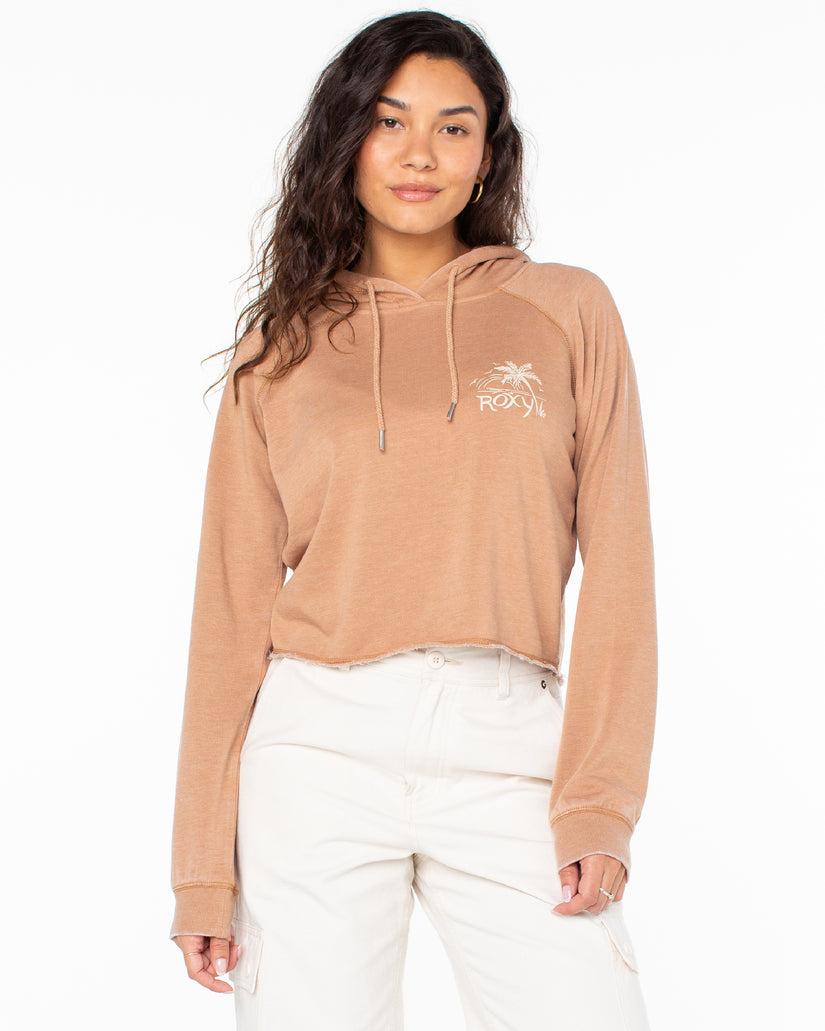 Women Roxy® We Arrived Cropped Hoodie Brown | IOSF-61592