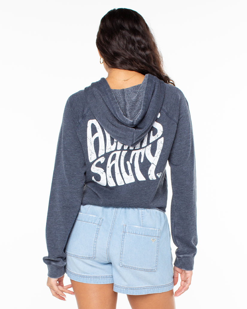 Women Roxy® We Arrived Cropped Hoodie navy | DCBU-67983