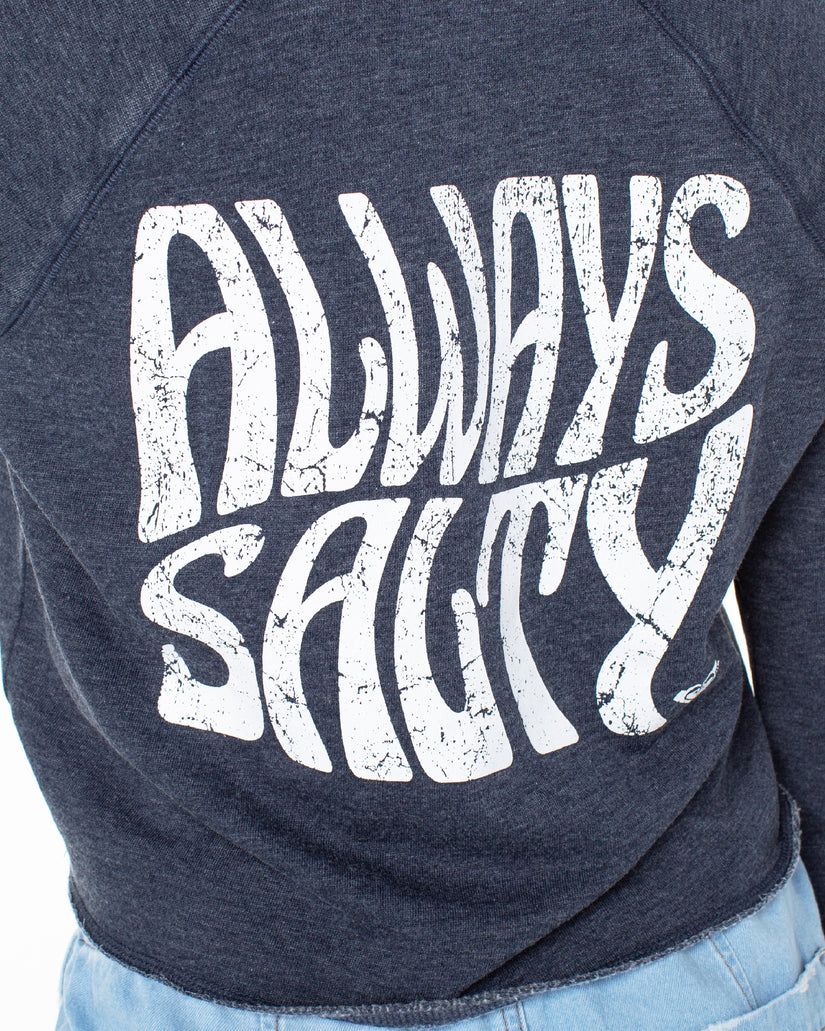 Women Roxy® We Arrived Cropped Hoodie navy | DCBU-67983