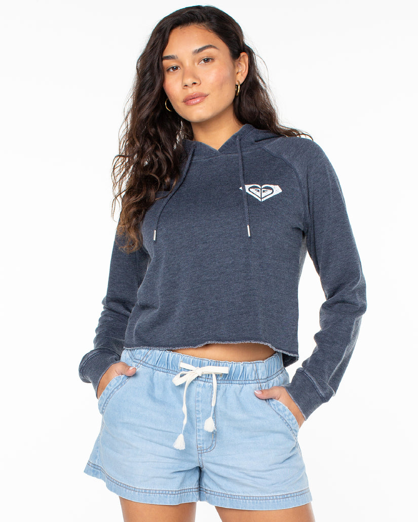 Women Roxy® We Arrived Cropped Hoodie navy | DCBU-67983