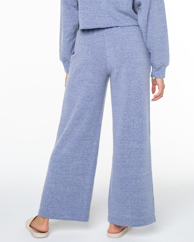 Women Roxy® What A Dream Wide Leg Fleece Pants Blue | GVDF-09783