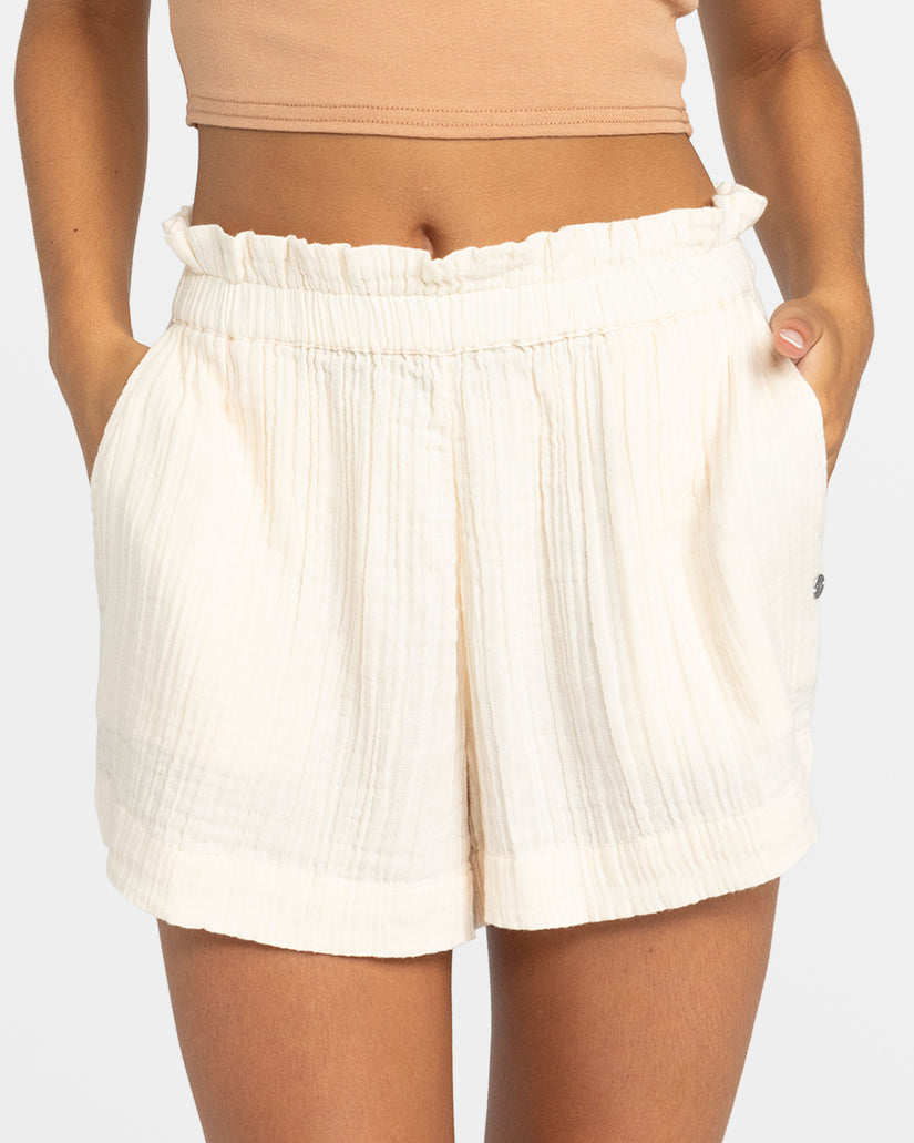Women Roxy® What A Vibe Beach Shorts White | DUBY-05214