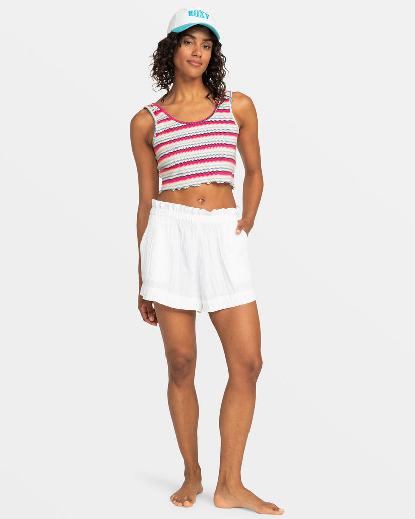 Women Roxy® What A Vibe Relaxed Beach Shorts White | IAPS-98352