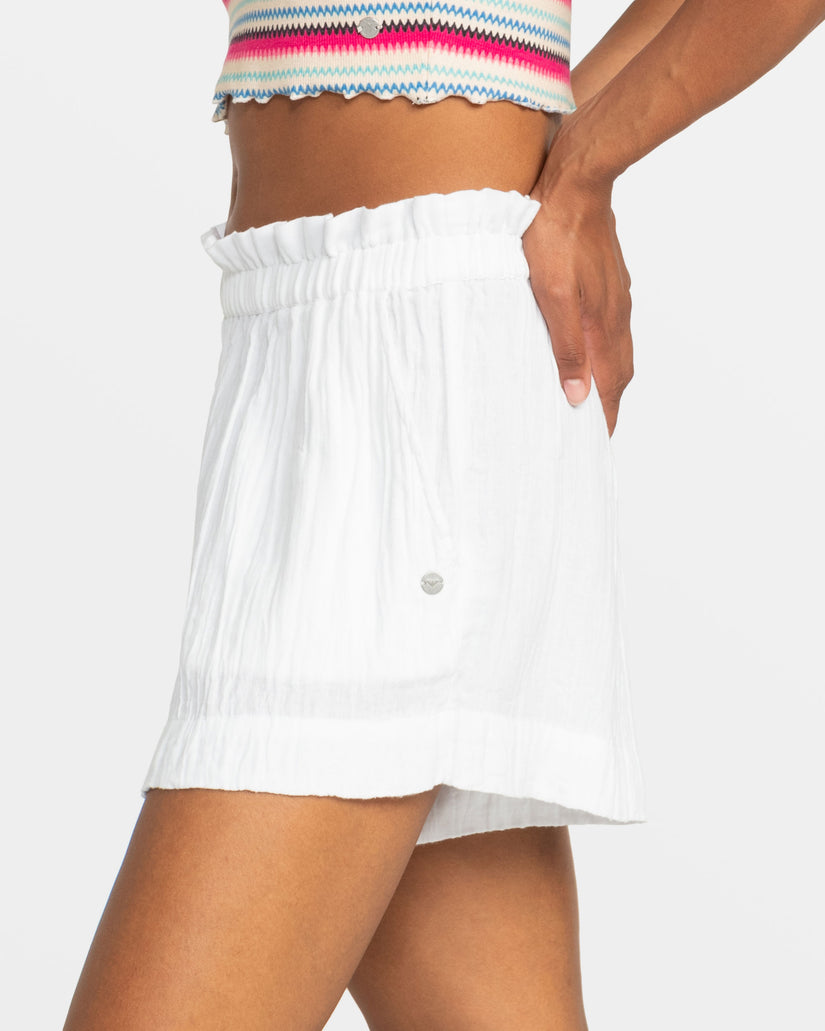 Women Roxy® What A Vibe Relaxed Beach Shorts White | IAPS-98352