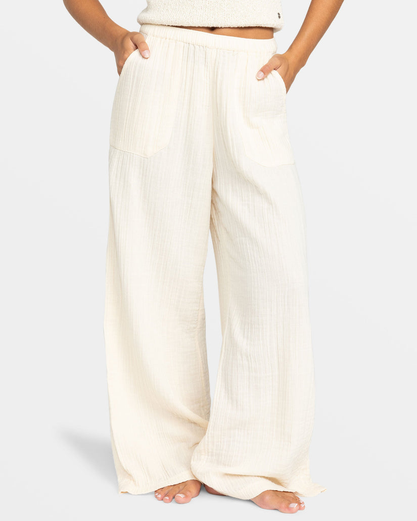 Women Roxy® What A Vibe Wide Leg Pants White | JPVX-58234
