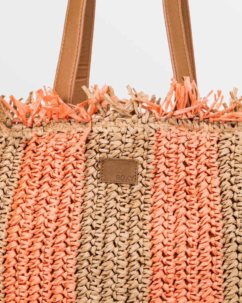 Women Roxy® Wide Eyed Palms Woven Handbag Orange | HFAR-01793