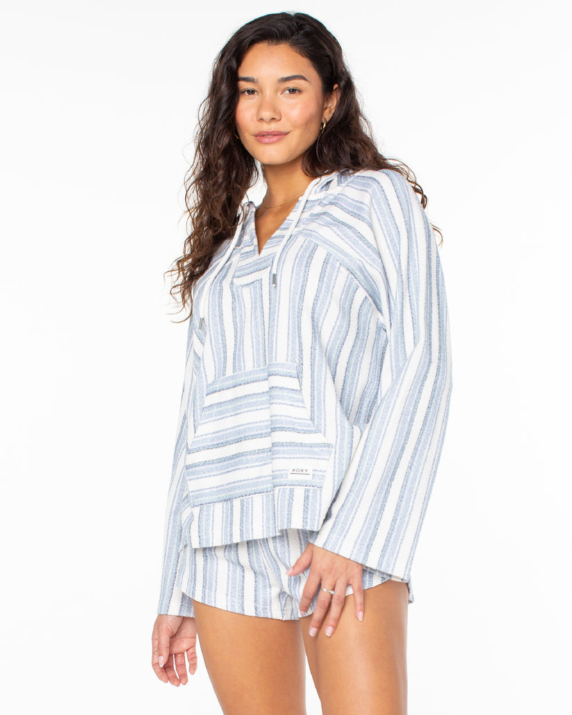 Women Roxy® Wild And Free Poncho Style Hoodie Blue | ZCSG-93275