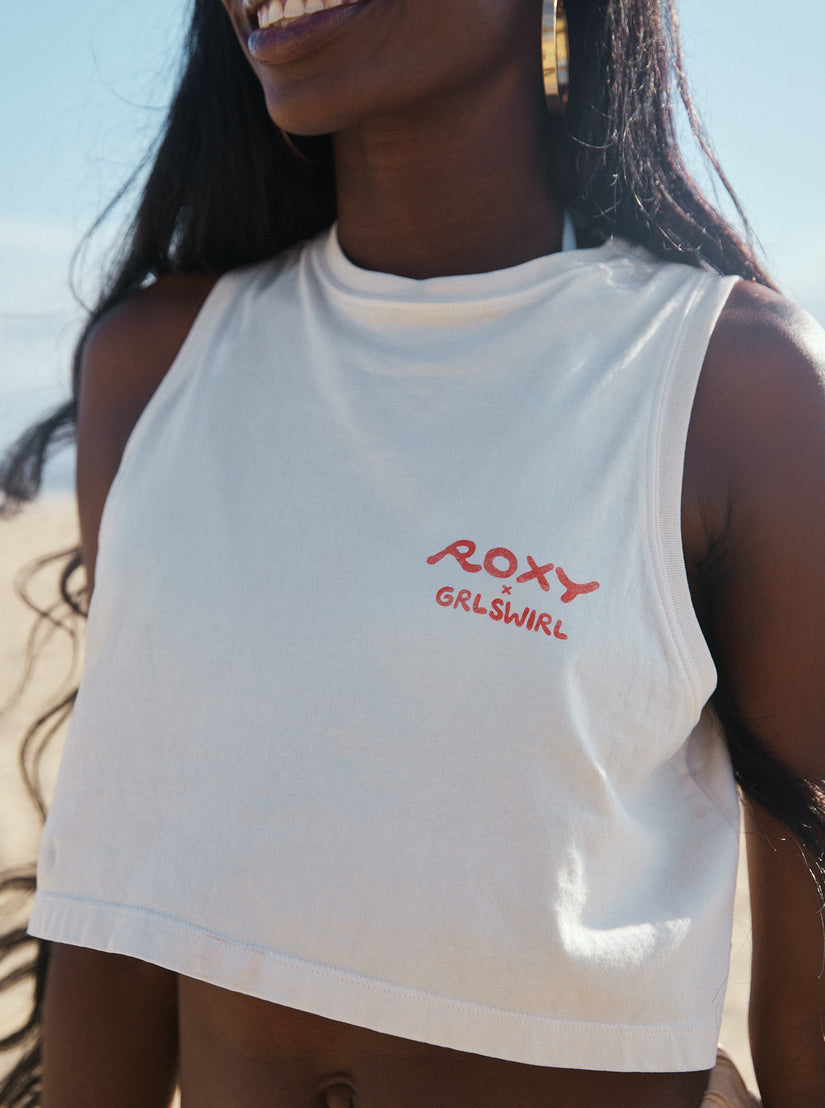 Women Roxy® x Grl Swirl Cropped Tops White | BHGP-03612